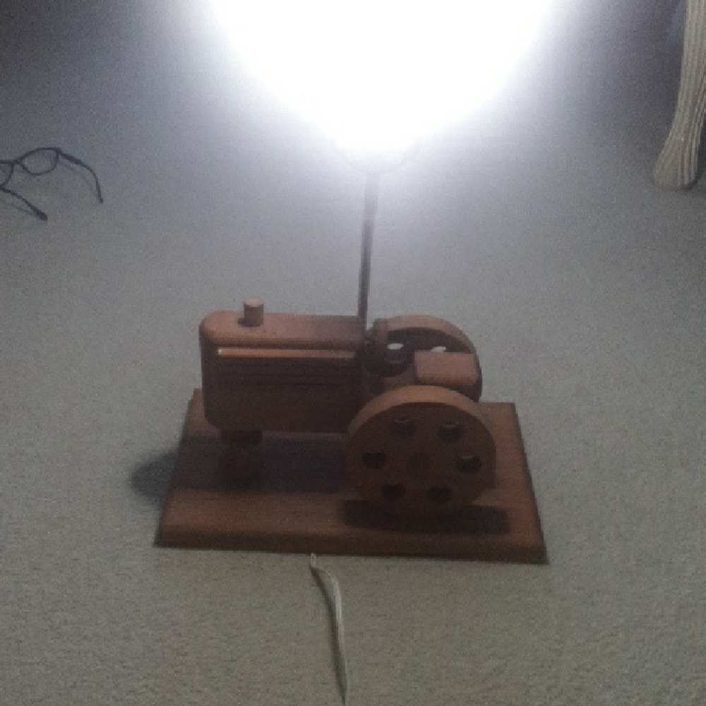 Wooden Tractor Lamp